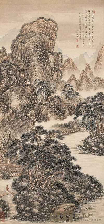项维仁 壬申（1812）年作 溪山清籁 立轴 136.5×64cm